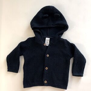 Carter’s Boys Knit Button Up Navy Sweater 3 MONTHS